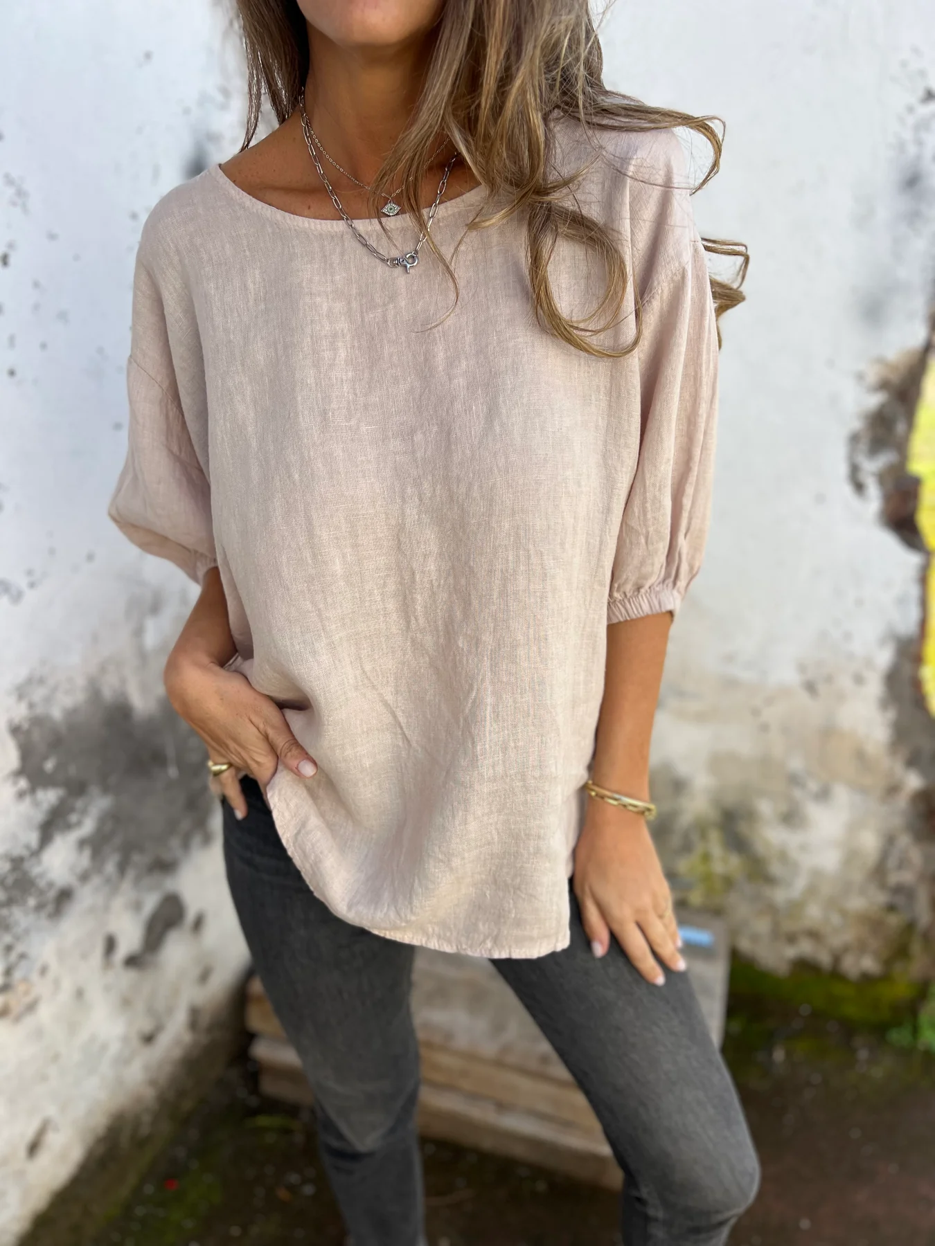 Women's Casual Linen Blouse Short sleeve Top