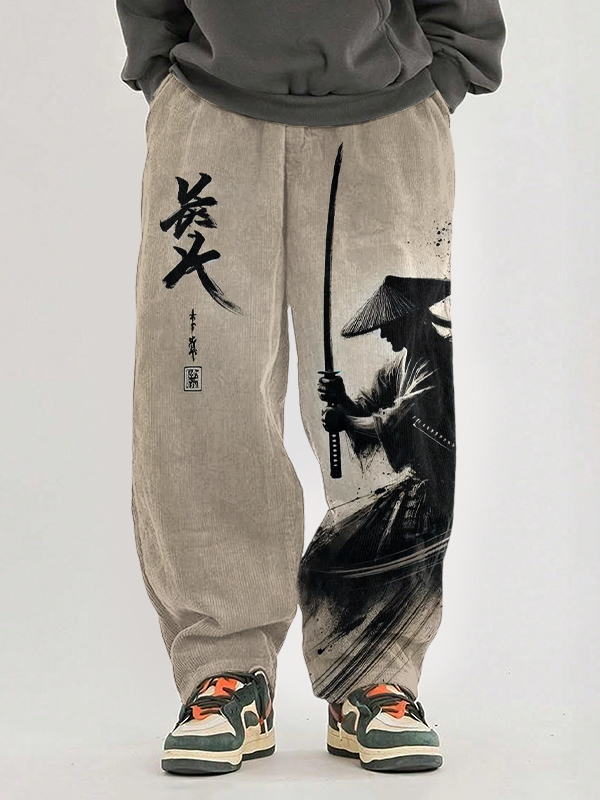Men's The Lone Warrior Ink Art Print Casual Pants