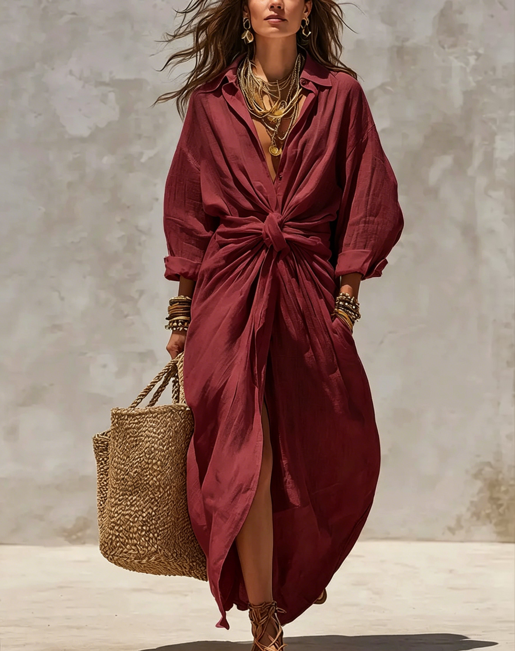 Women's Designer Cotton and Linen shirt dress