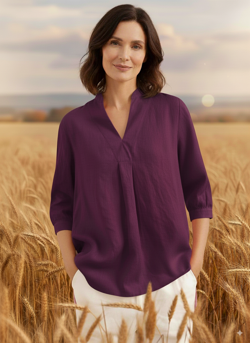 CLEARANCE🔥 Linen V Neck Top