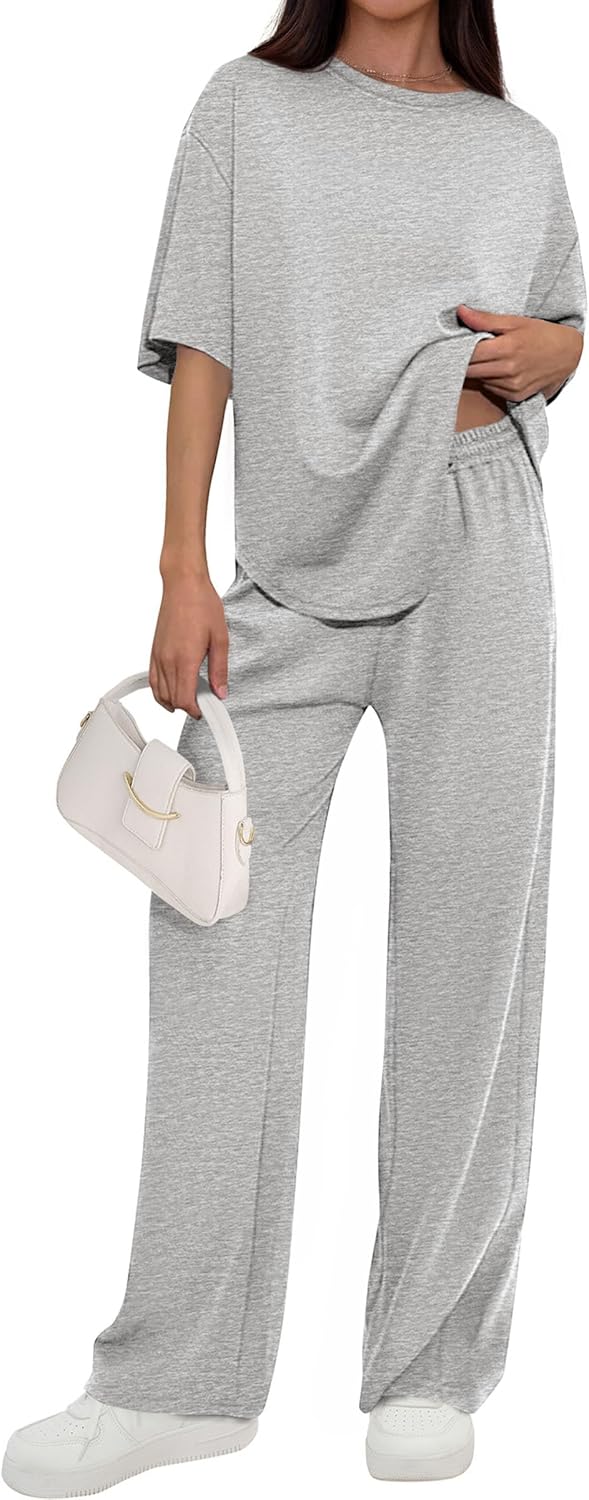 🌸2 Piece Lounge Sets for Women Summer 2026 Short Sleeve Matching Airport Travel Outfits Casual Spring Clothes