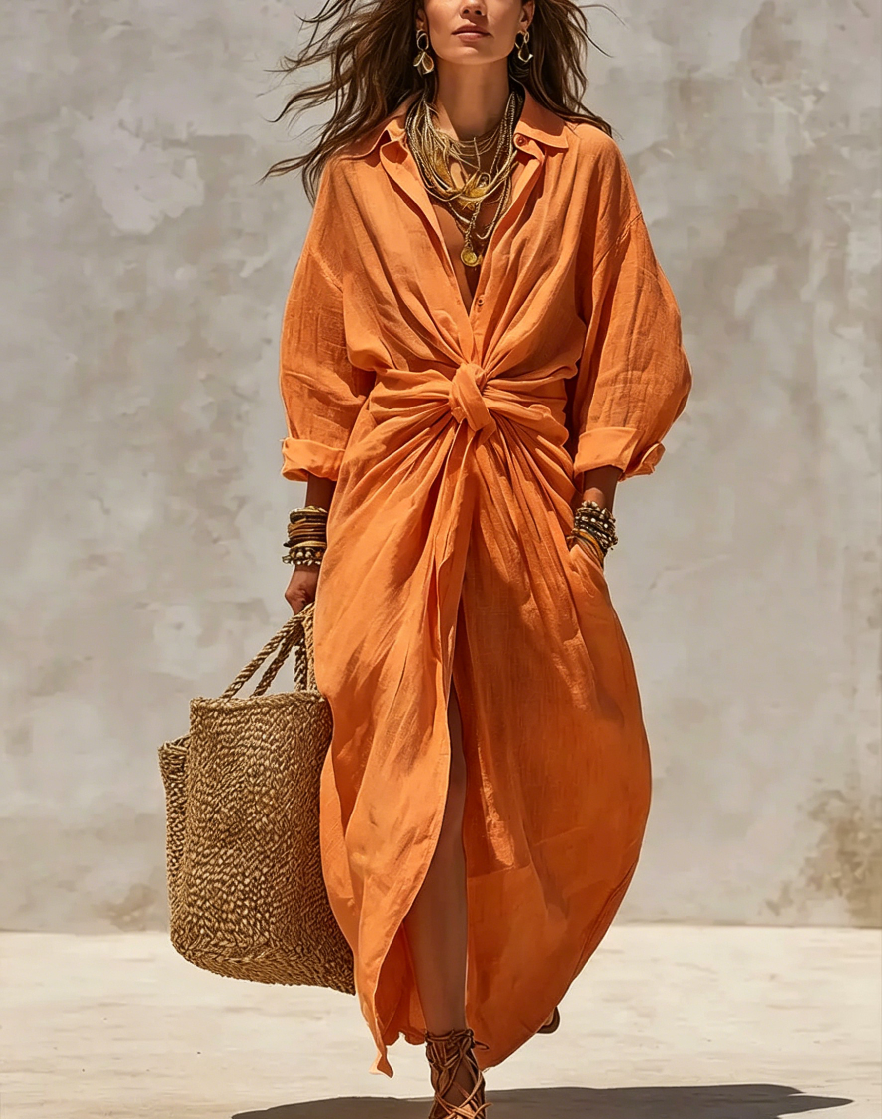 Women's Designer Cotton and Linen shirt dress