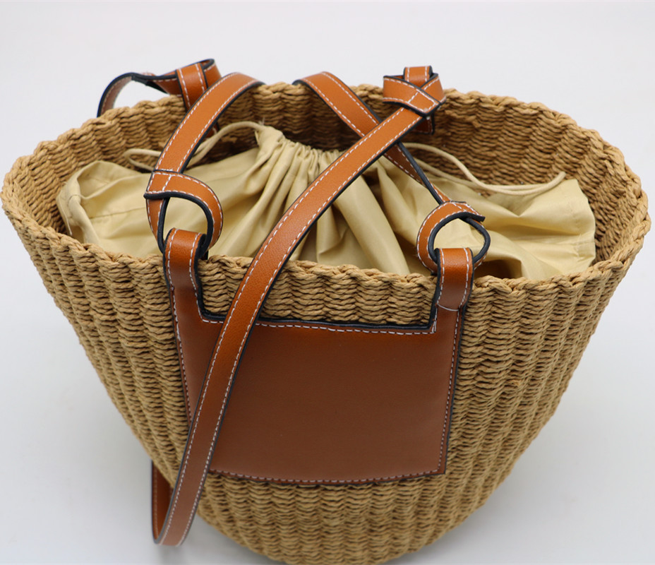 Mitsubishi Grass Handmade Oblique Woven Beach Straw Bag