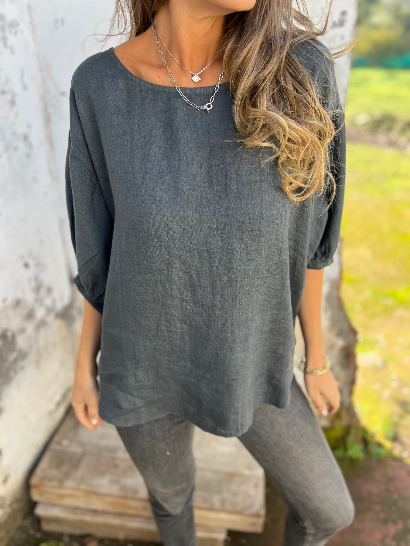 Women's Casual Linen Blouse Short sleeve Top