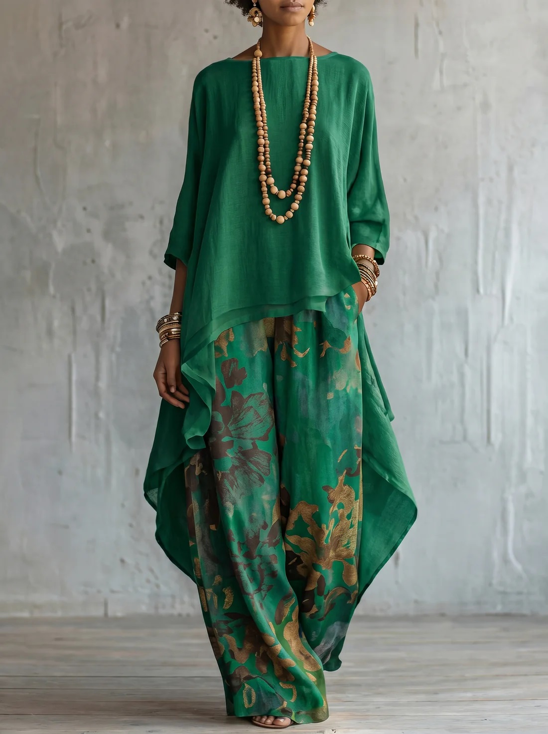 Casual Cotton-Linen Floral Vacation Set