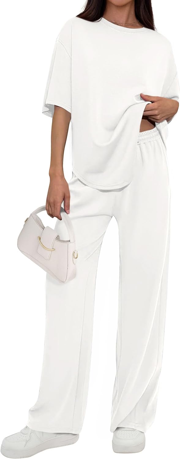 🌸2 Piece Lounge Sets for Women Summer 2026 Short Sleeve Matching Airport Travel Outfits Casual Spring Clothes