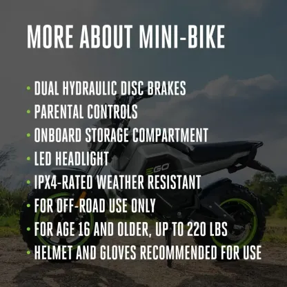 POWER+ Mini Bike，Super horsepower and endurance（Only for 1 day, return to original price）-IYAMIUIO