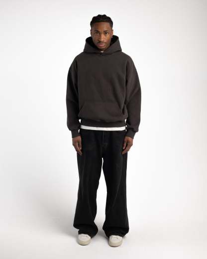 MATTE BROWN HOODIE-Fineriform