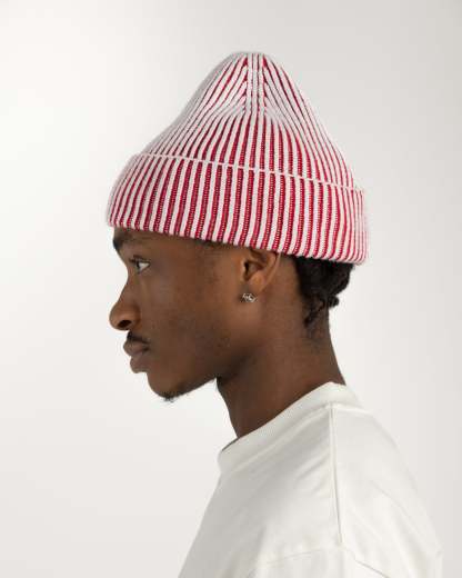 TWO-TONE BEANIE RED-Fineriform