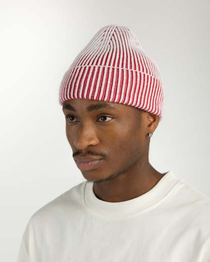 TWO-TONE BEANIE RED-Fineriform