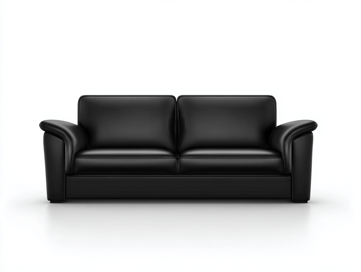 Divano 2 posti - pelle sintetica nera - 175x88x82 cm - imbottitura comfort - design moderno soggiorno