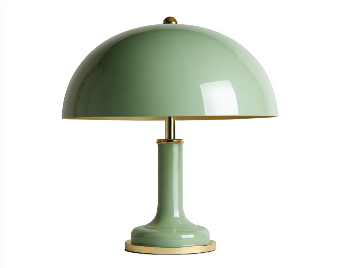 Lampada da tavolo - paralume vetro verde e base metallo dorato - 32x32x46 cm - luce diffusa - design moderno interno