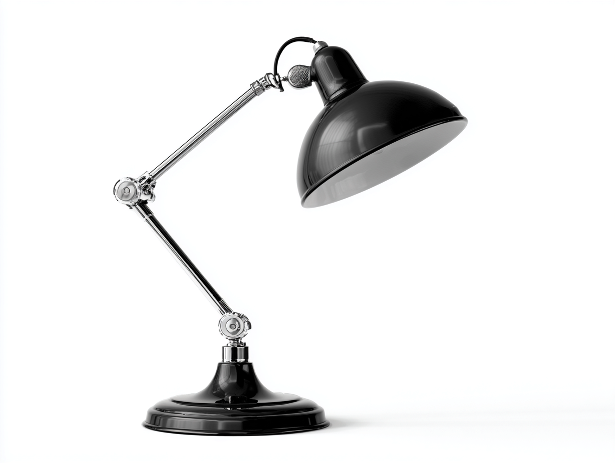 Lampada da tavolo regolabile - metallo nero e acciaio cromato - 35x18x55 cm - luce direzionabile - design industriale studio
