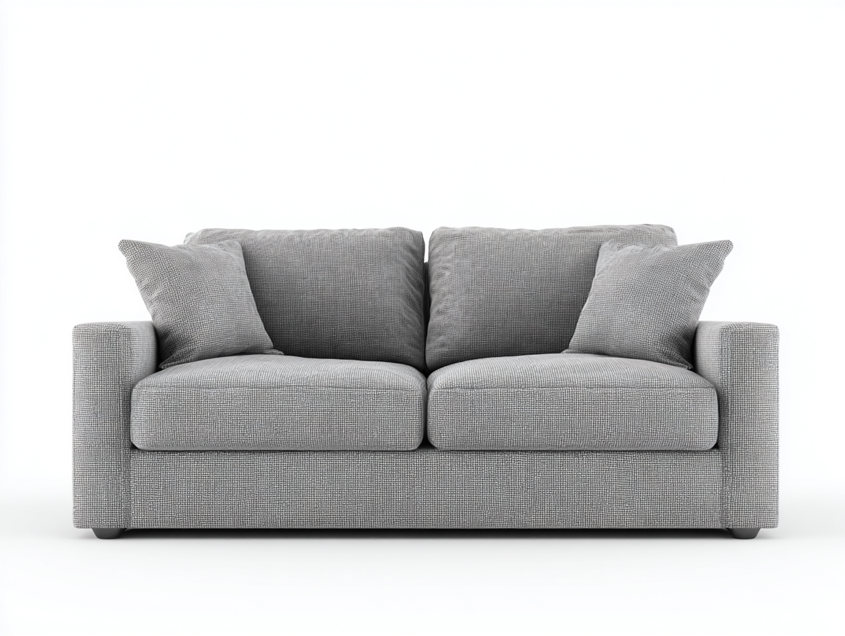 Divano 2 posti - tessuto grigio - 180x90x85 cm - imbottitura morbida - design moderno soggiorno