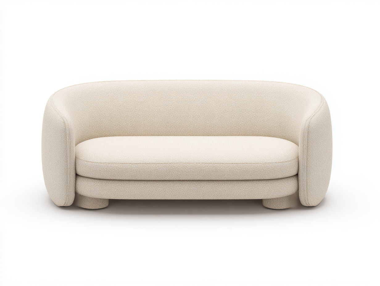 Divano 2 posti - tessuto imbottito - 160x85x75 cm - crema - design moderno soggiorno