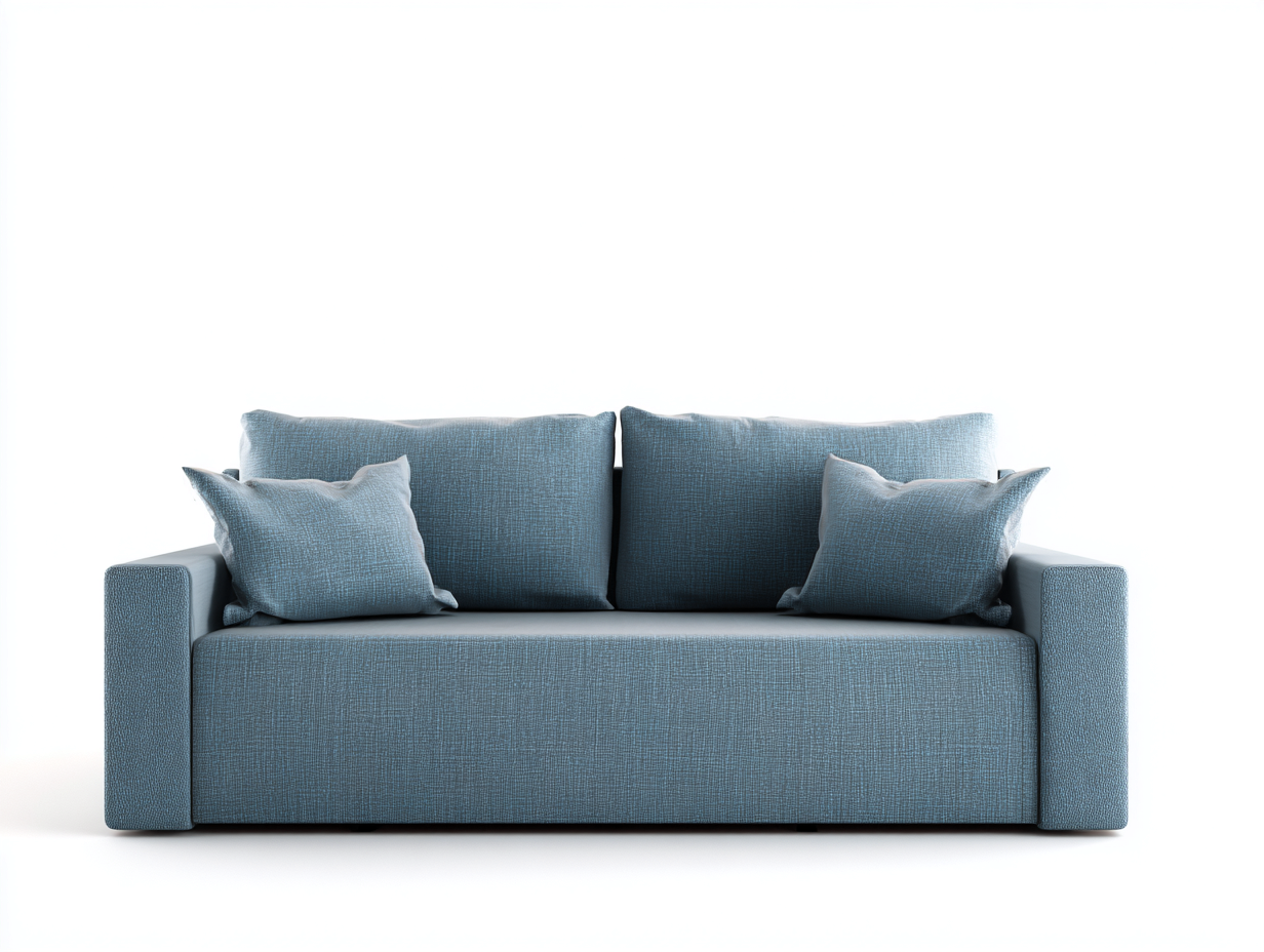 Divano 2 posti - tessuto imbottito - 160x88x85 cm - blu verdastro - design moderno per soggiorno