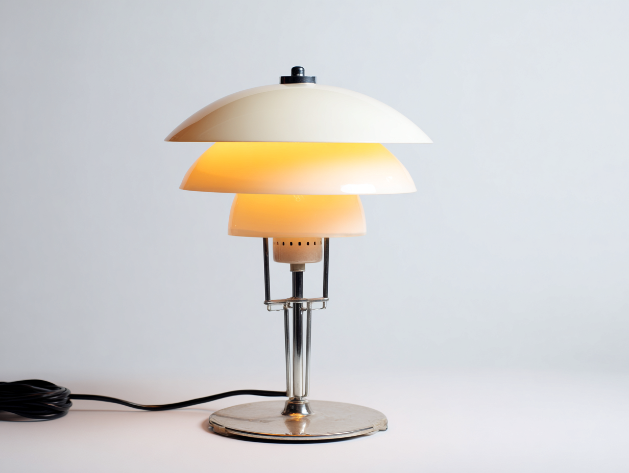 Lampada da tavolo - paralume tessuto rosso e base metallo cromato - 30x30x55 cm - illuminazione diffusa - design moderno interno