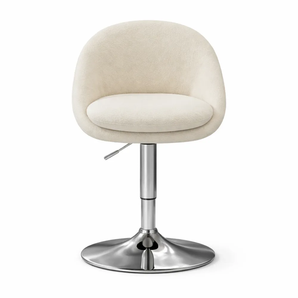 Chaise réglable pivotante en acier avec dossier, idéale pour bureau, bar et salle à manger