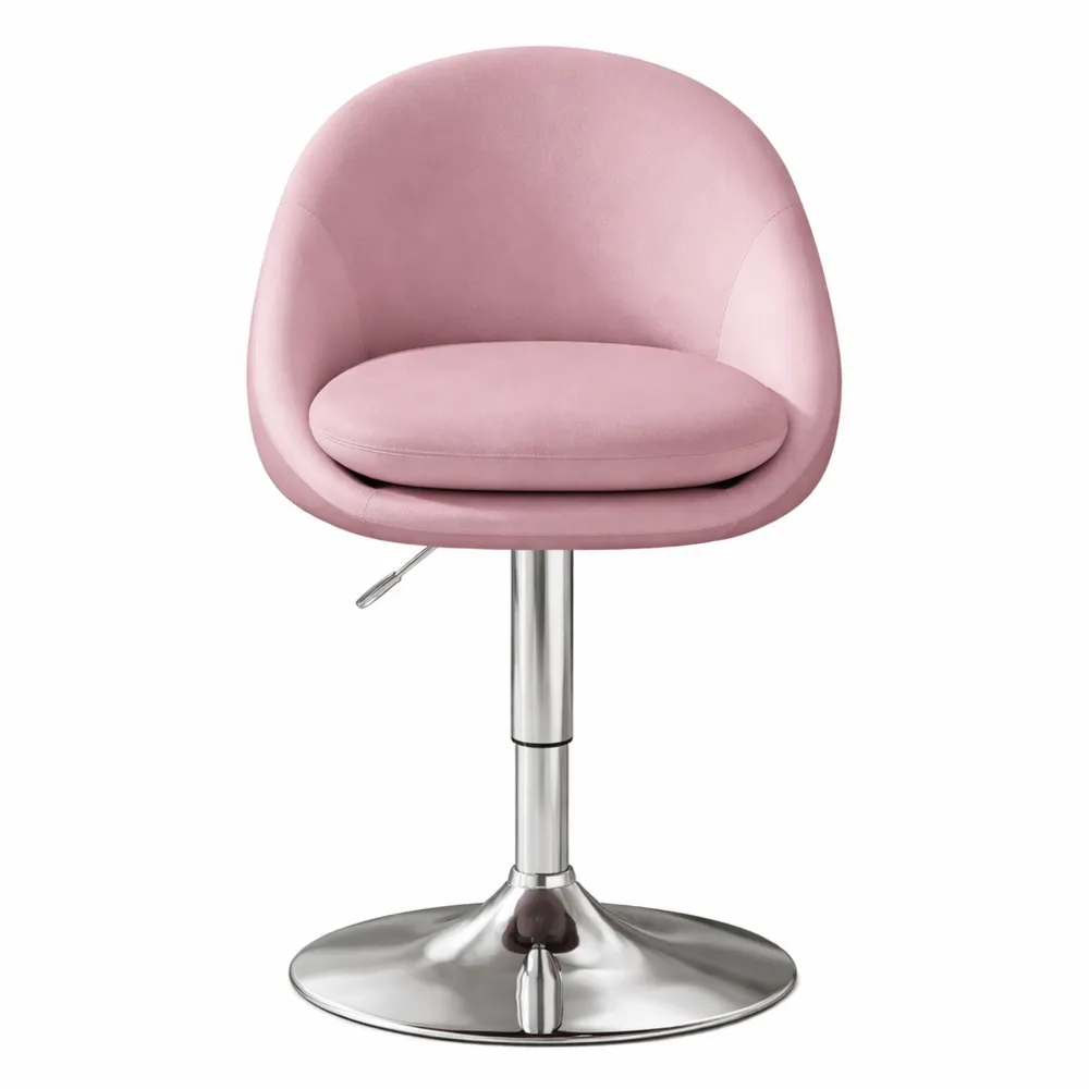 Chaise pivotante réglable avec dossier en acier pour bureau et salle à manger, rose