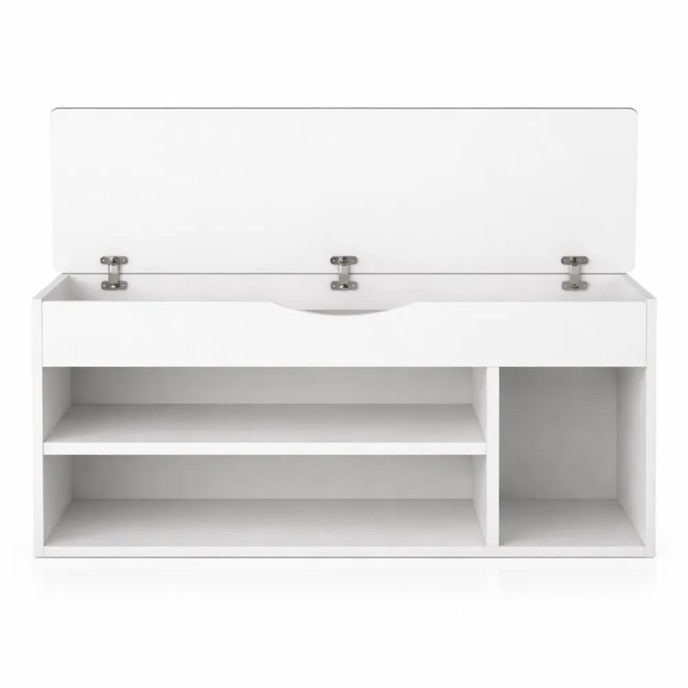 Meuble de rangement pour chaussures avec coussin amovible, étagère en bois à 3 niveaux