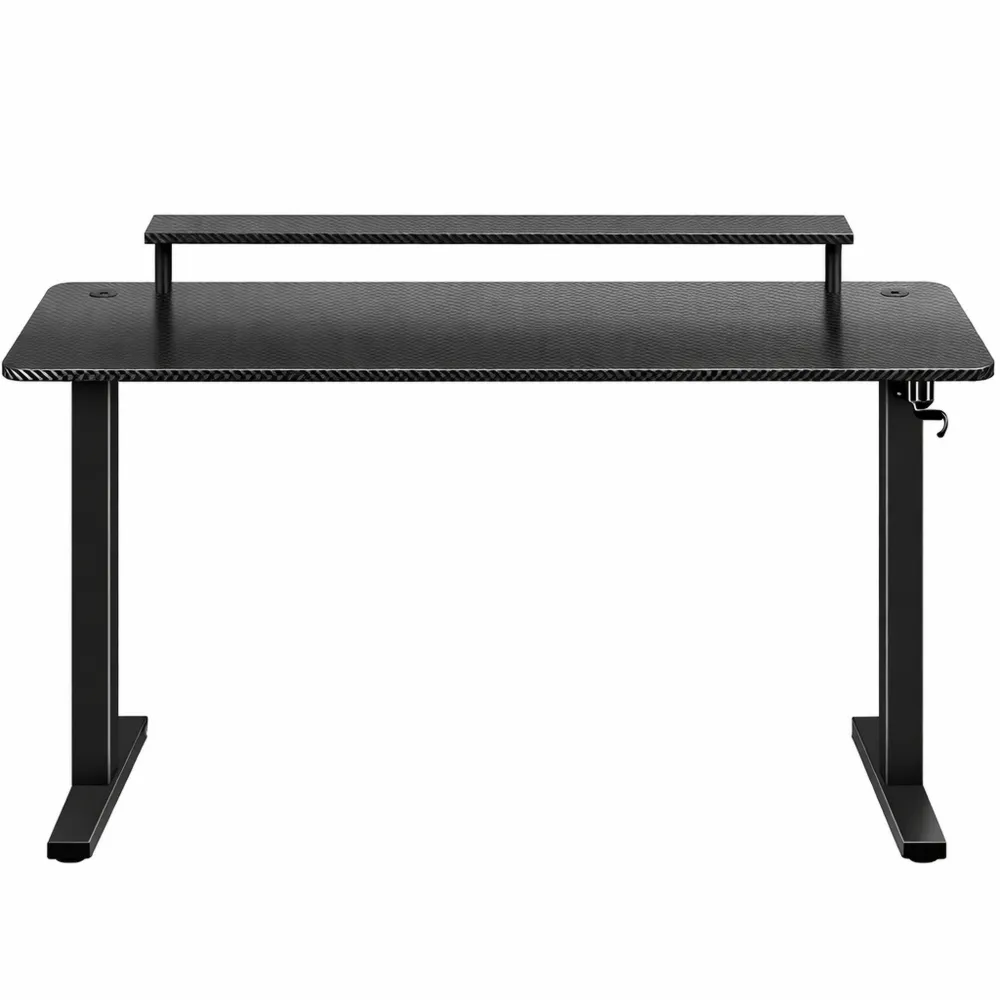 Table de jeu ergonomique avec éclairage LED et ports USB, 120 x 60 cm, support moniteur inclus