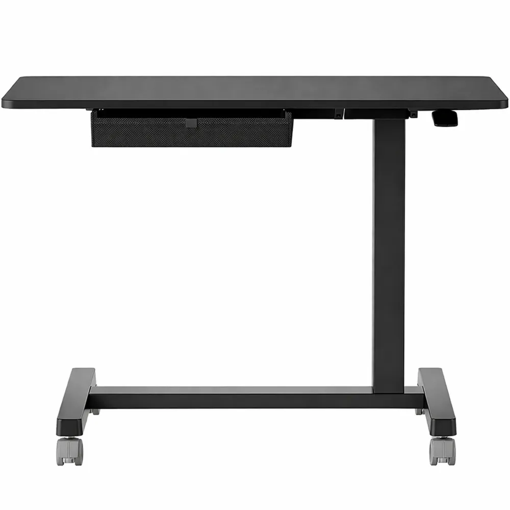 Bureau mobile ajustable avec tiroir et porte-gobelet pour salon