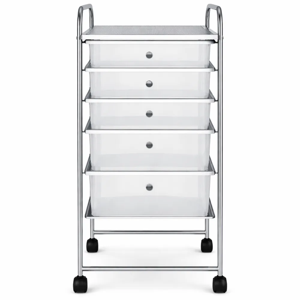 Chariot de Rangement à 10 Tiroirs avec Roulettes Verrouillables