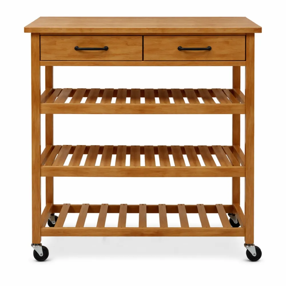 Desserte en Bambou avec 2 Tiroirs