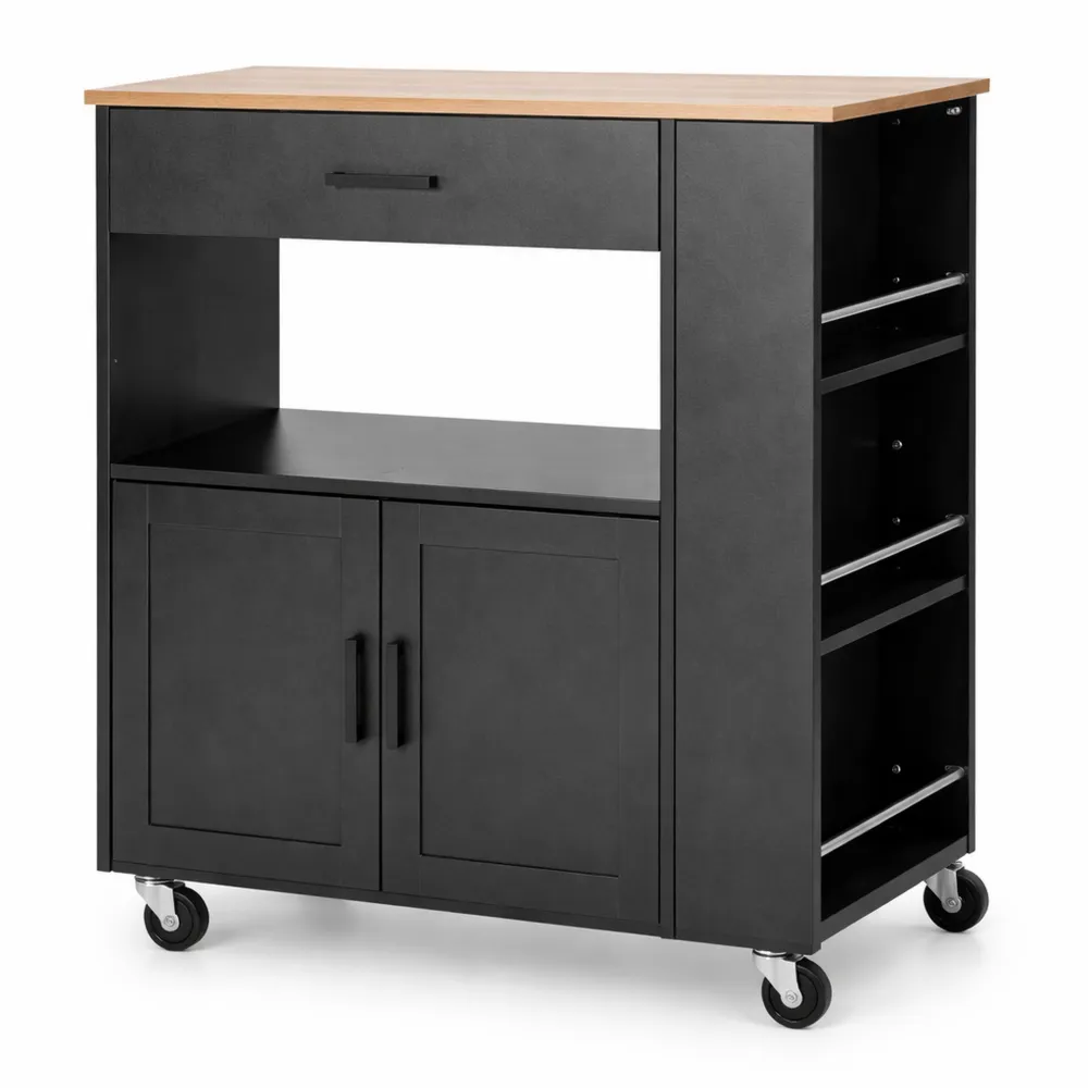 Chariot de Cuisine avec Rangement et Prise Électrique