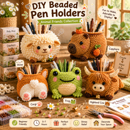 Beaded Animal Pen Holder DIY Kit