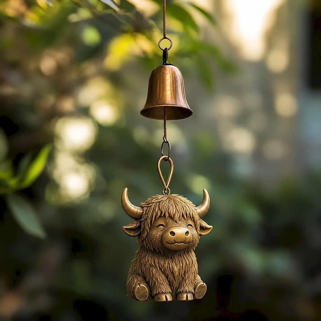 Highland Cow Bell Ornament