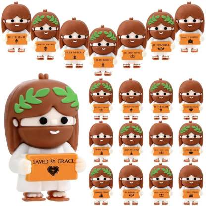 ✝️Cute Mini Jesus Figurines with Bible Verses | Inspirational Christian Desk Decor & Party Favors🌸