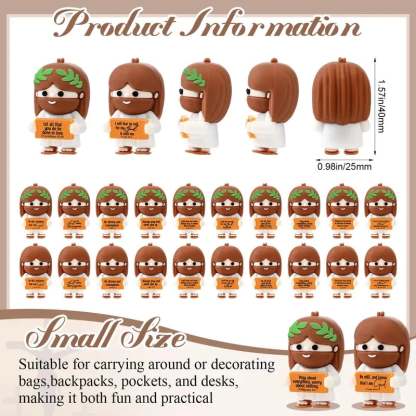 ✝️Cute Mini Jesus Figurines with Bible Verses | Inspirational Christian Desk Decor & Party Favors🌸