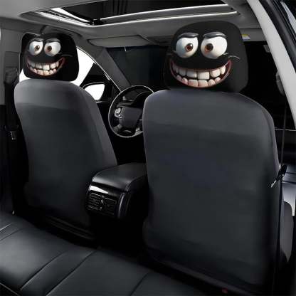😆 Funny Cartoon Car Headrest Covers – 2PCS Universal Fit 🚗