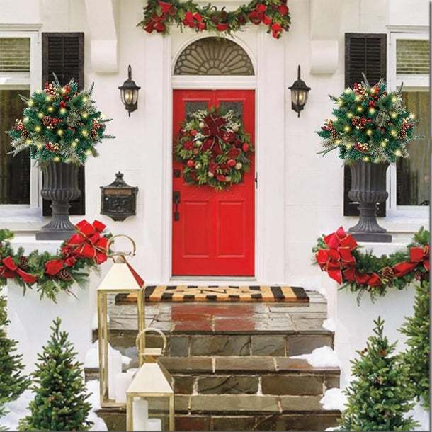 🎄🔥Pre-lit Artificial Christmas Tree Urn Filler💐