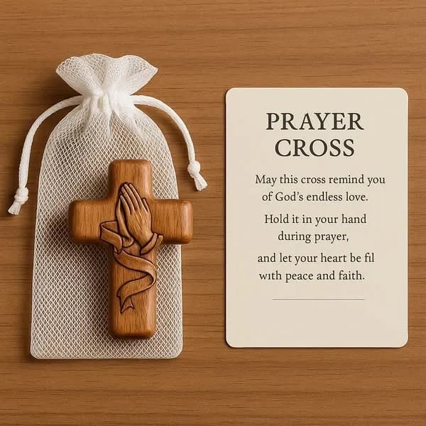 🔥2025 New Release 50% OFF - 💕✝️Wooden Prayer Cross Pocket Card🎁Hand-carved 3D Gift for Your Loved Ones!