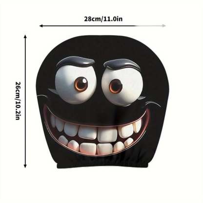 😆 Funny Cartoon Car Headrest Covers – 2PCS Universal Fit 🚗