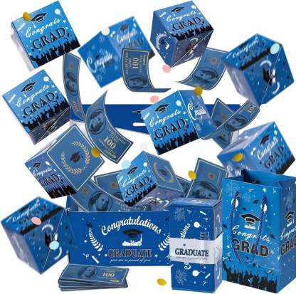 2026 Graduation Explosion Pop Gift Box 🎓 Surprise Bounce Cash Box Grad Party Gift Bag Set