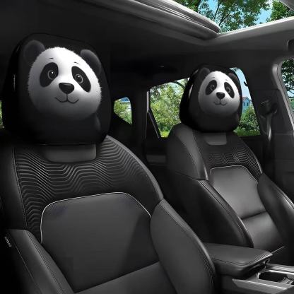 😆 Funny Cartoon Car Headrest Covers – 2PCS Universal Fit 🚗
