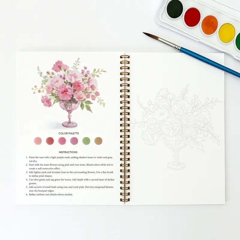 🔥LAST DAY SALE 60% OFF 🖼️Beginner-Friendly💕 Watercolor Workbook