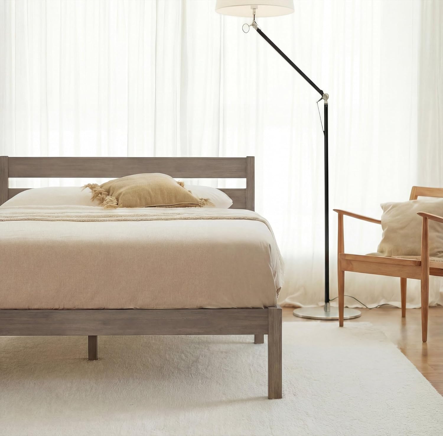 Queen Classic Wood Platform Bed Frame