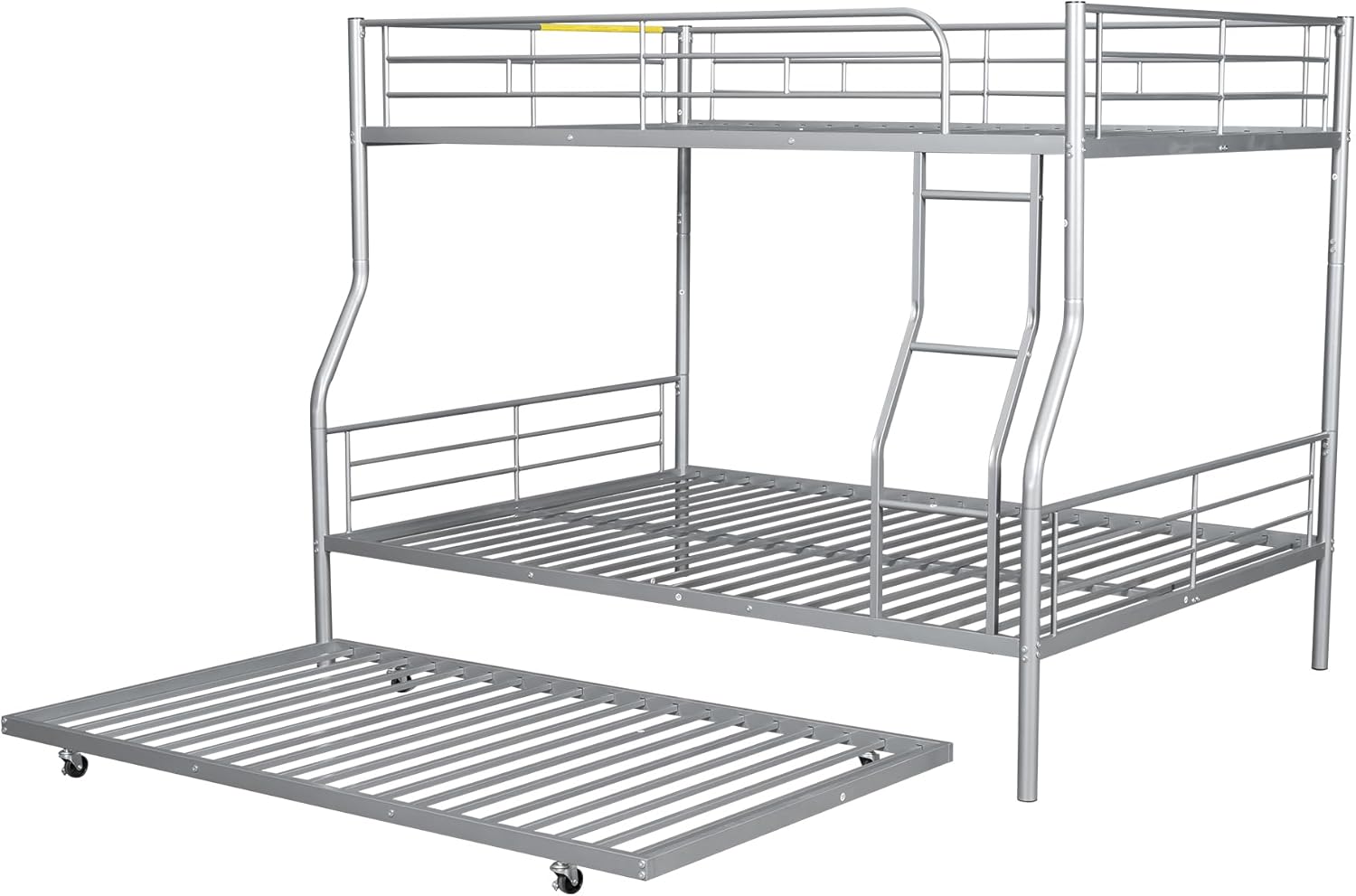 Full Over Full Metal Bunk Bed with Trundle for Kids Adults Teens