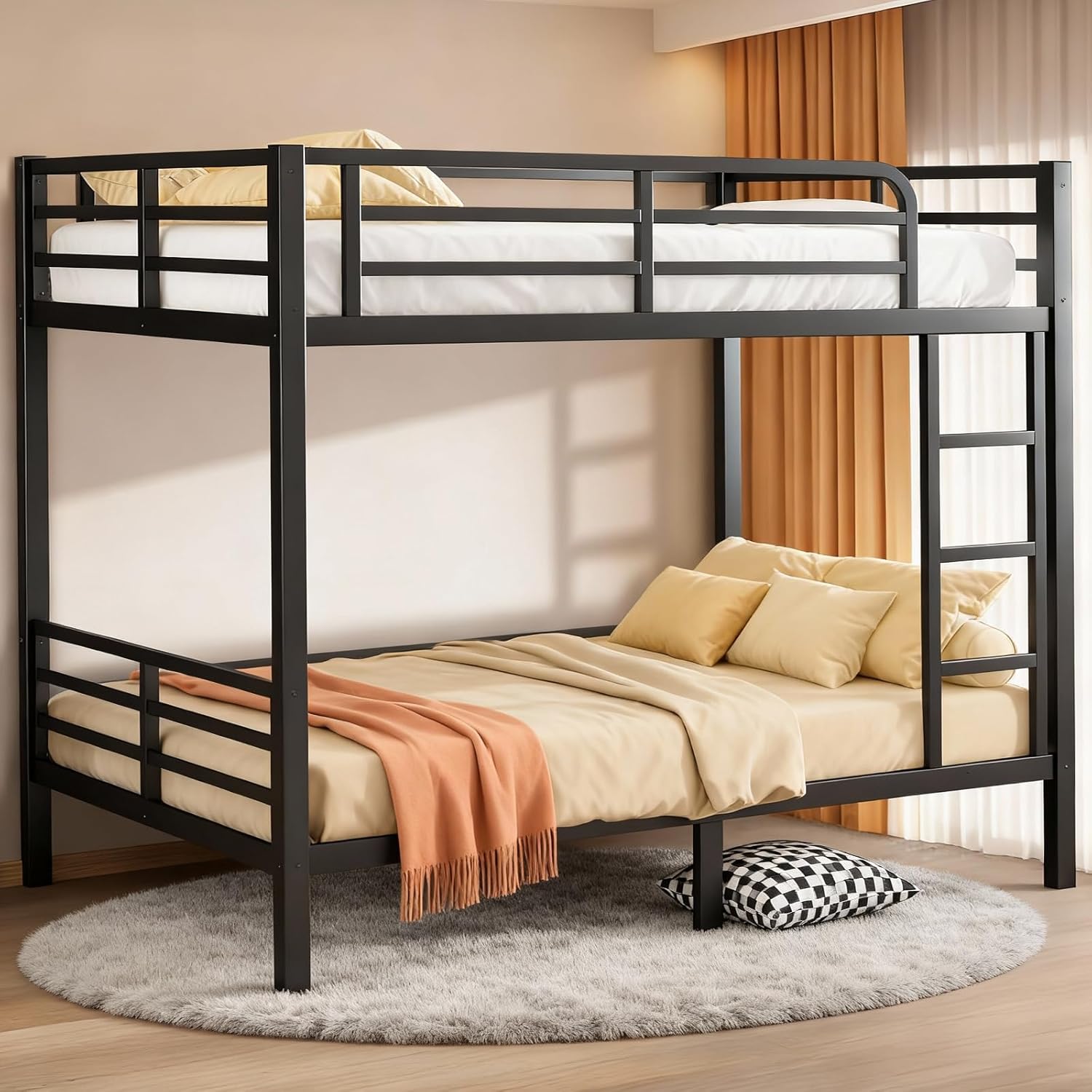 Full Over Full Metal Bunk Bed Frame for Adults & Teens