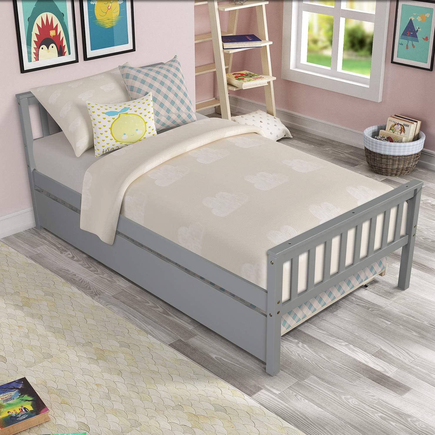 Twin Size Bed with Trundle