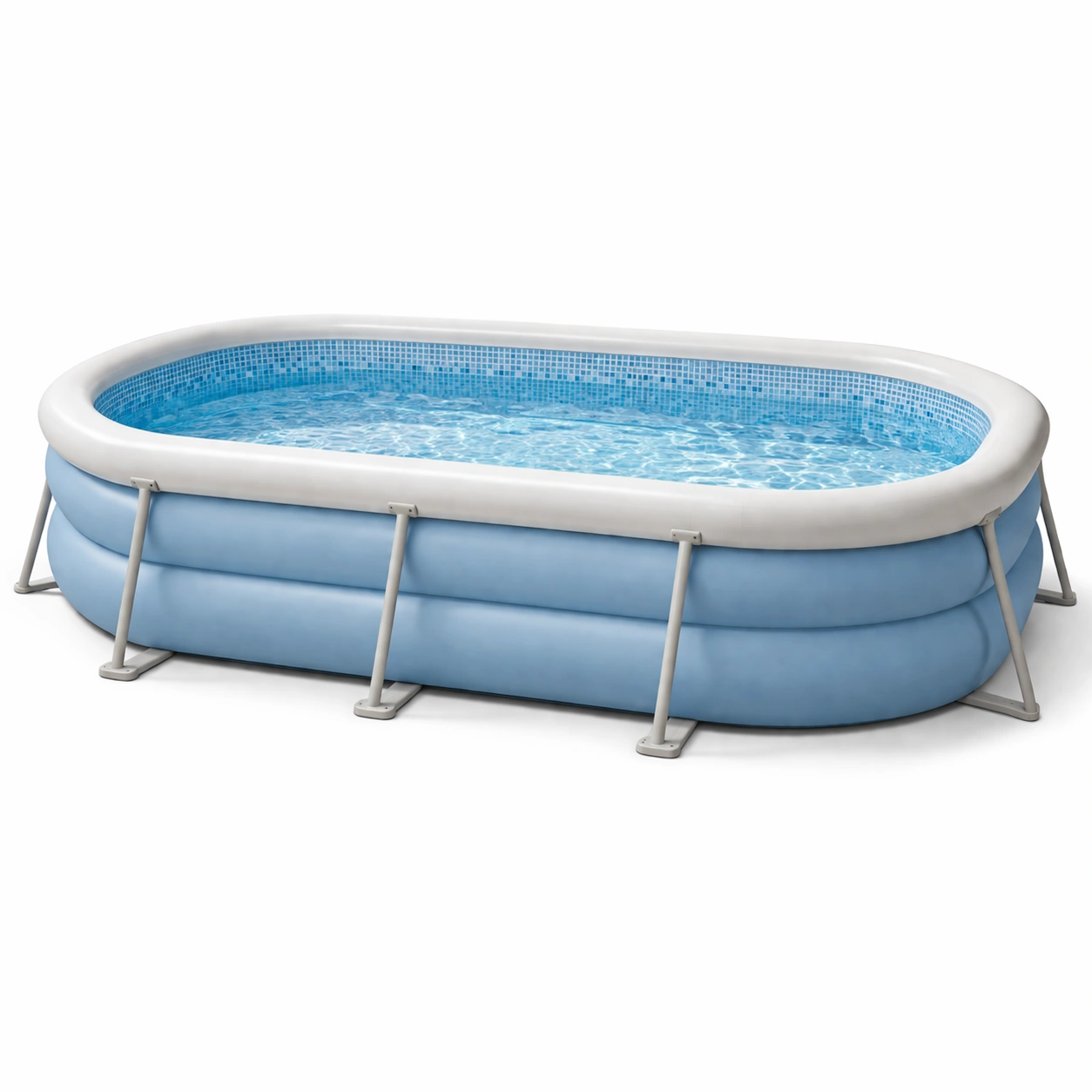 Ovaler Aufstellpool mit Luftkammer- luxverano