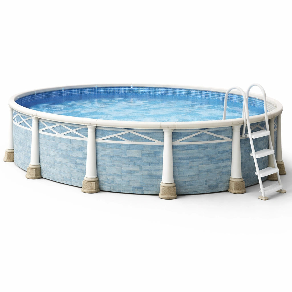 Aufstellpool Rund Blau-velmavio