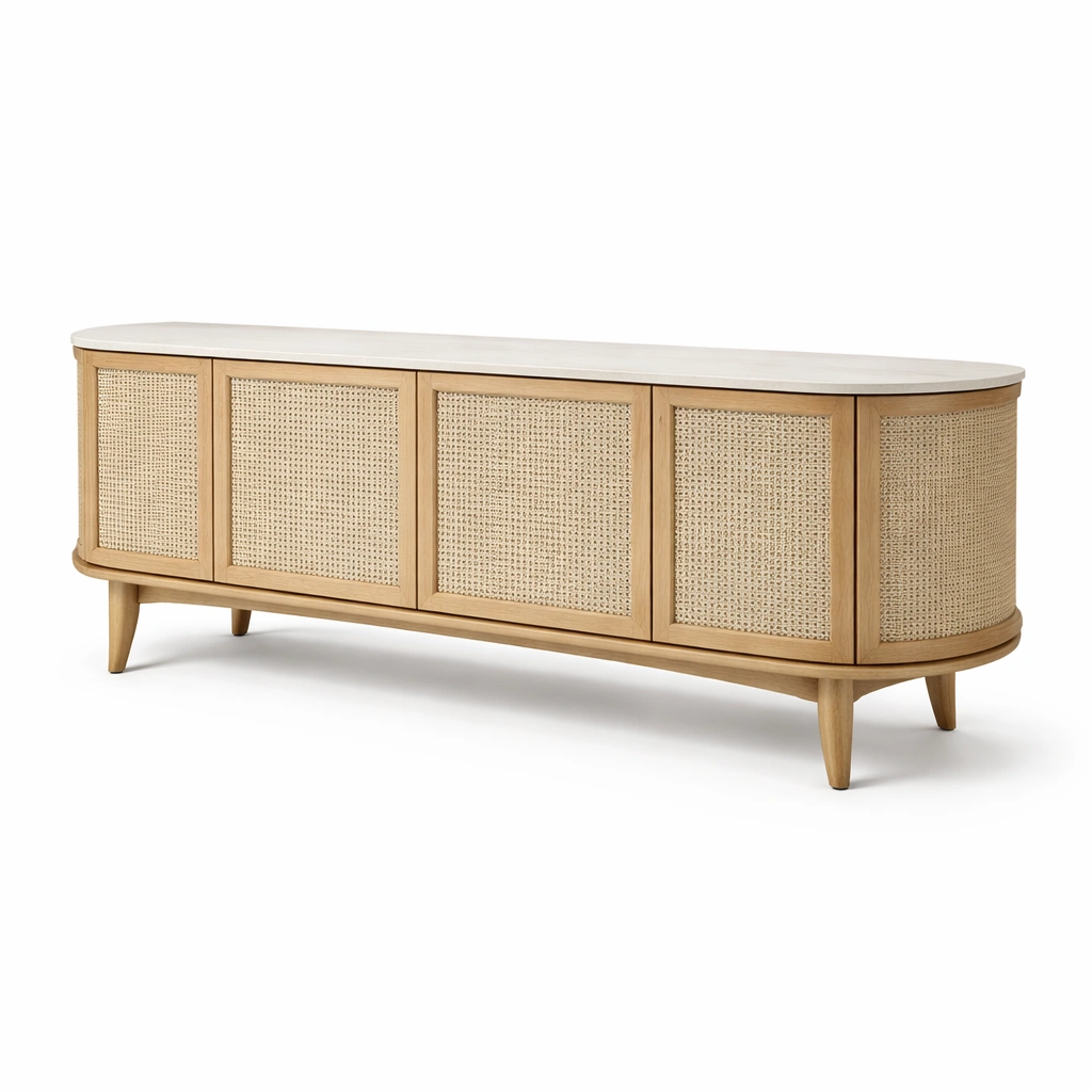 Sideboard Rattanoptik Natur-velmavio
