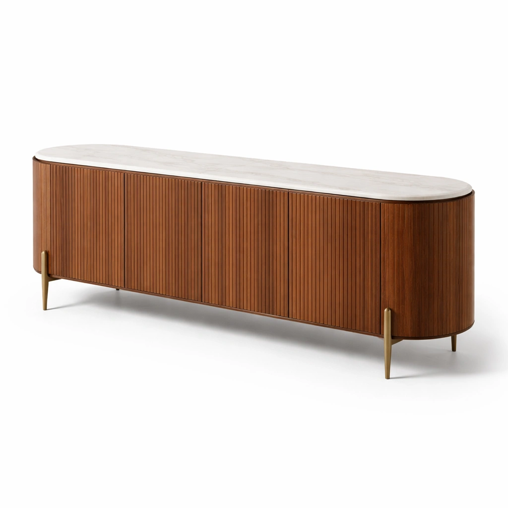 Sideboard Holz Dunkelbraun Modern-velmavio