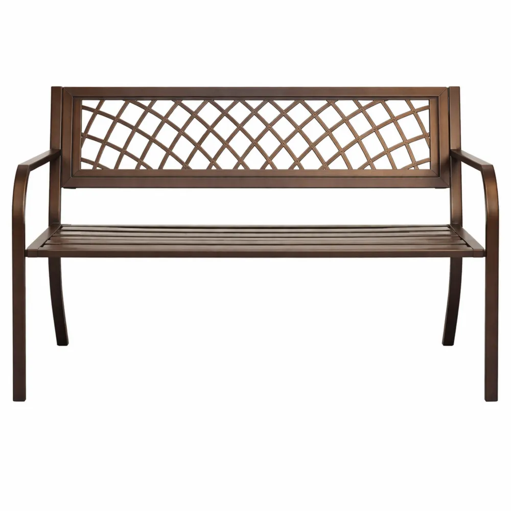 Banc d'extérieur résistant aux intempéries avec accoudoirs arrondis