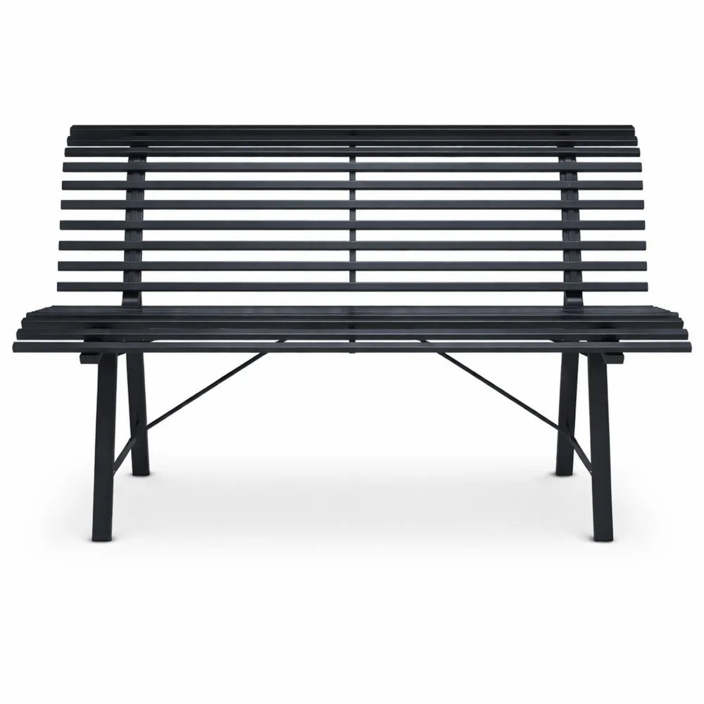 Banc d'extérieur 2 places en acier résistant aux intempéries, couleur anthracite